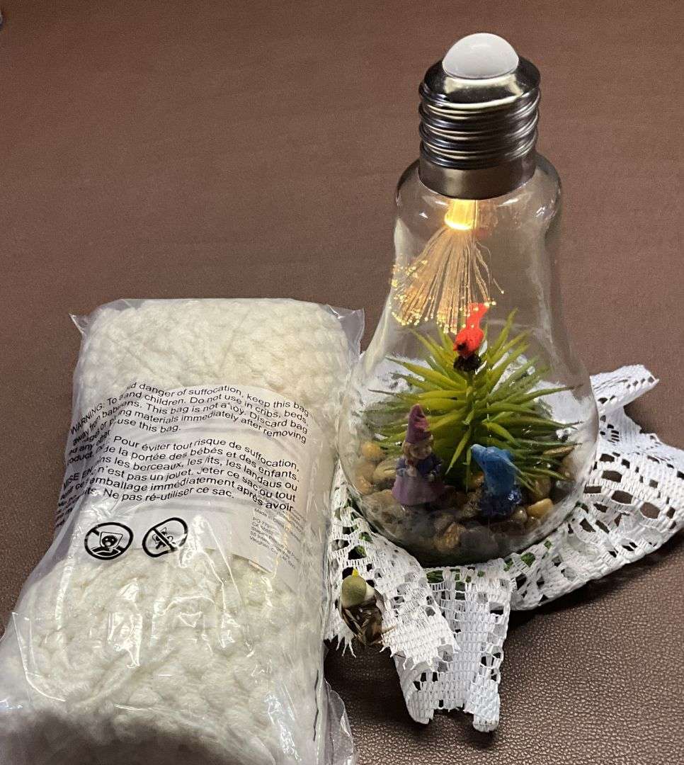 Soft Blanket and Decorative Light Bulb