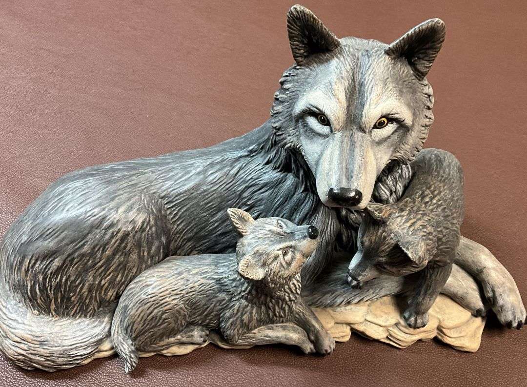 Nursing Mother Wolf Table Display