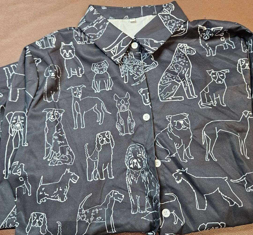 Woman's Dog Patterned XXL Shirt