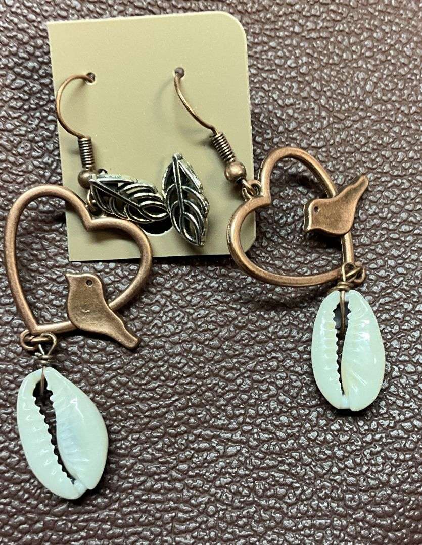 Bird and Heart ear rings