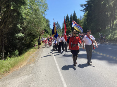 Another photo of the colour party along the parage route.