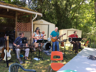 After the parade, Turnip the Beet played to a captive audience in the Legion back yard.